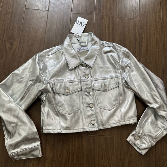 ZARA | SILVER CROPPED JACKET🔥 - Picture 9 of 10